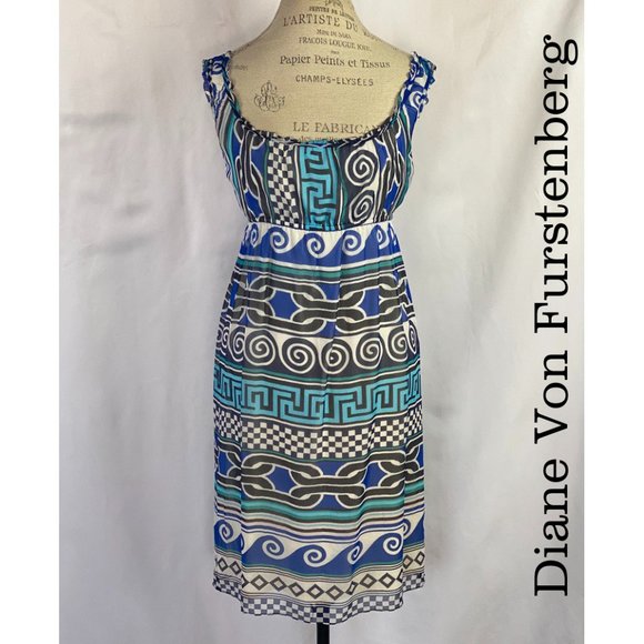 Diane Von Furstenberg Gene Geometric Silk Dress - Picture 1 of 10